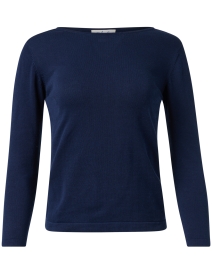 Product image thumbnail - Blue - Navy Pima Cotton Sweater