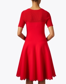 Back image thumbnail - Jason Wu Collection - Coral Knit Fit and Flare Dress 