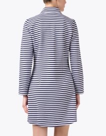 Back image thumbnail - Sail to Sable - Navy and White Striped Dress