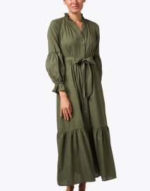 Front image thumbnail - Xirena - Sage Green Poplin Maxi Dress