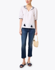 Look image thumbnail - Figue - Frankie White Embroidered Cotton Blouse