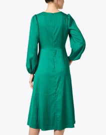 Back image thumbnail - Shoshanna - Marie Green Satin Jacquard Dress