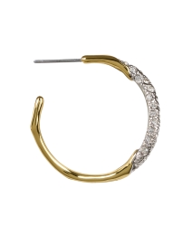 Back image thumbnail - Alexis Bittar - Gold and Crystal Pave Hoop Earrings