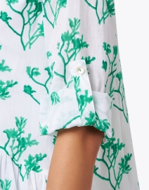 Extra_1 image thumbnail - Ro's Garden - Deauville Green and White Print Shirt Dress