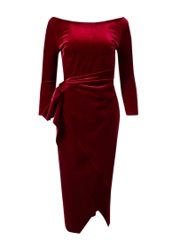 Product image thumbnail - Chiara Boni La Petite Robe - Maly Red Velvet Dress