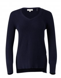 Navy Ribbed Cotton Sweater