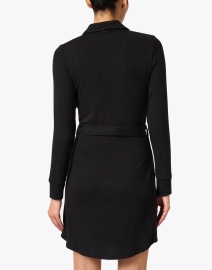 Back image thumbnail - Southcott - Sydney Black Cotton Belted Sweater Dress