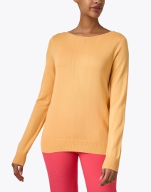 Front image thumbnail - Repeat Cashmere - Orange Boatneck Sweater