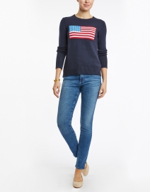 Look image thumbnail - Sail to Sable - Navy American Flag Cotton Intarsia Sweater