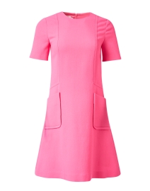 Pia Pink Wool Crepe Shift Dress