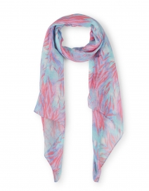 Coral Wispy Tiger Print Modal and Linen Scarf