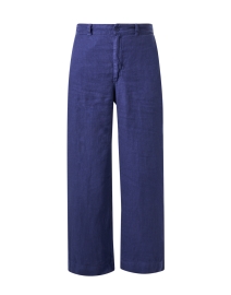Polly Blue Linen Twill Wide Leg Pant