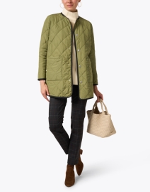 Look image thumbnail - Jane Post - Olive and Tan Reversible Quilted Jacket