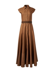 Product image thumbnail - Max Mara Studio - Ampex Brown Cotton Shirt Dress