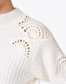Extra_1 image thumbnail - Vince - Ivory Wool Crochet Sweater