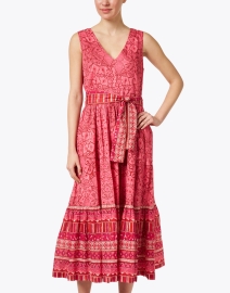 Front image thumbnail - Ro's Garden - Mariana Red Print Cotton Dress