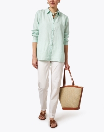 Look image thumbnail - Eileen Fisher - Mint Green Linen Shirt
