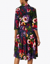 Samantha Sung - Audrey Indigo Garden Print Stretch Cotton Dress