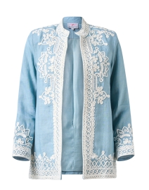 Product image thumbnail - Bella Tu - Ceci Blue Embroidered Linen Jacket