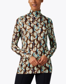 Front image thumbnail - Marc Cain - Chicco Multi Print Turtleneck Top