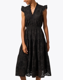 Front image thumbnail - Bell - Lily Black Cotton Eyelet Dress