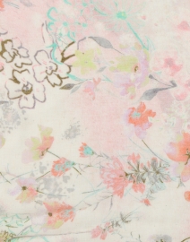 Fabric image thumbnail - Pashma - White Floral Print Cashmere Silk Scarf