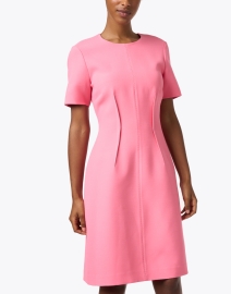 Front image thumbnail - Lafayette 148 New York - Pink Wool Silk Darted Dress
