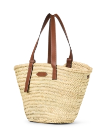Front image thumbnail - Poolside - Essaouria Brown Woven Palm Tote Bag