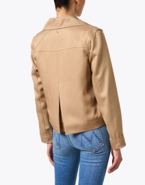 Back image thumbnail - Marc Cain - Beige Crop Double Breasted Coat