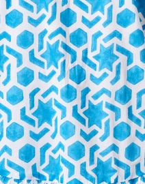 Fabric image thumbnail - Ro's Garden - Deauville Blue Geometric Print Shirt Dress