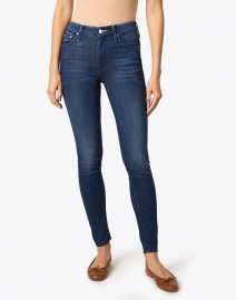 Front image thumbnail - Mother - The Looker Dark Blue Stretch Denim Jean