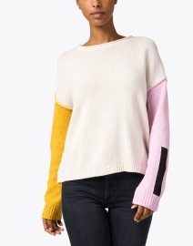 Front image thumbnail - Lisa Todd - Ivory Multi Color Block Sweater