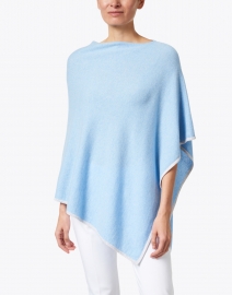Front image thumbnail - Kinross - Blue with Grey Cashmere Poncho