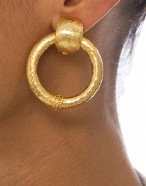Catalina Gold Doorknocker Clip-On Earrings