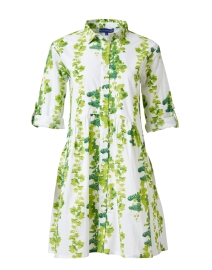 Deauville Green and White Print Shirt Dress