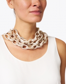 Look image thumbnail - Fairchild Baldwin - Mirella Ivory Horn Resin Chain Link Necklace