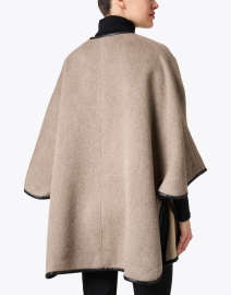 Back image thumbnail - Weill - Taupe Wool Blend Cape