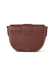 Back image thumbnail - Strathberry - Crescent Brown Leather Crossbody Bag