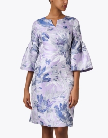 Front image thumbnail - Bigio Collection - Lilac Floral Print Dress