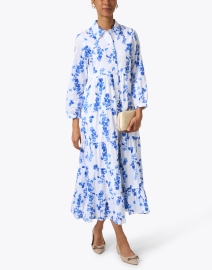 Ro's Garden - Jinette Blue and White Floral Maxi Dress