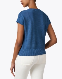 Back image thumbnail - Kinross - Blue Linen Sweater