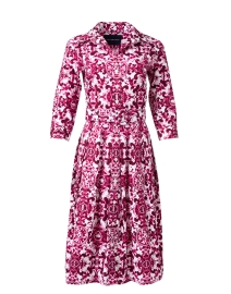 Audrey Pink Tile Print Stretch Cotton Dress