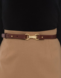 Brown Glazed Calf Leather Belt