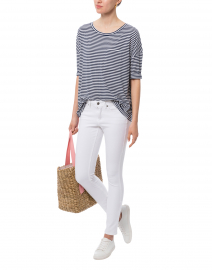 Navy and White Striped Cotton Bamboo Top