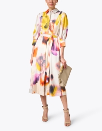 Look image thumbnail - Jason Wu Collection - Multi Printed Silk Shirt Dress