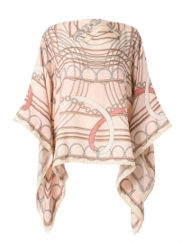 Product image thumbnail - Rani Arabella - Venezia Light Pink Print Cashmere Silk Wool Poncho
