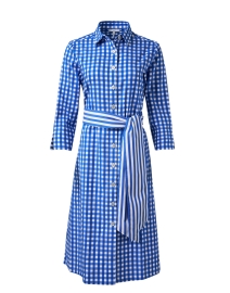 Tamron Blue Gingham Shirt Dress