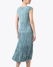 Back image thumbnail - Eileen Fisher - Blue Crushed Silk Dress