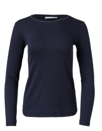 Navy Cotton Knit Top