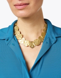 Look image thumbnail - Kenneth Jay Lane - Satin Gold Disc Necklace